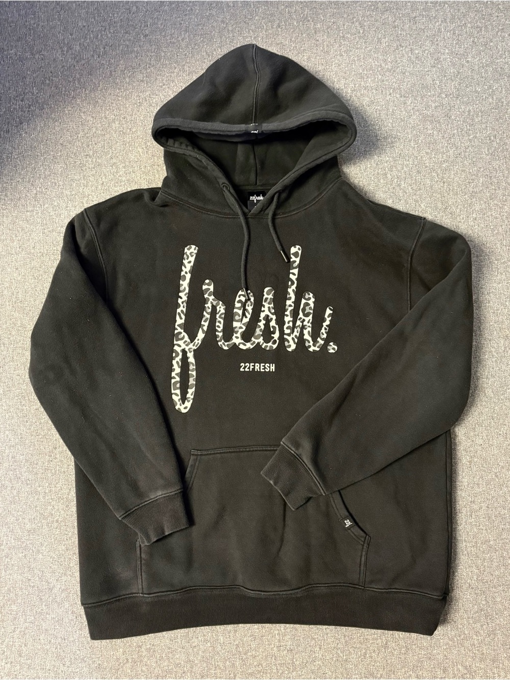 22fresh Black Leopard Pullover Hoodie